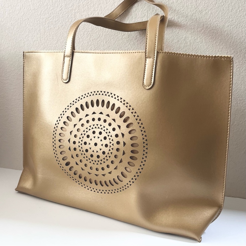 Neiman marcus XL gold tote